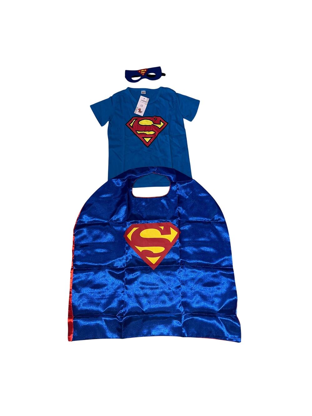 Superman Toddler Dress Up Play 3T Logo T-shirt Cape And Mask NEW
